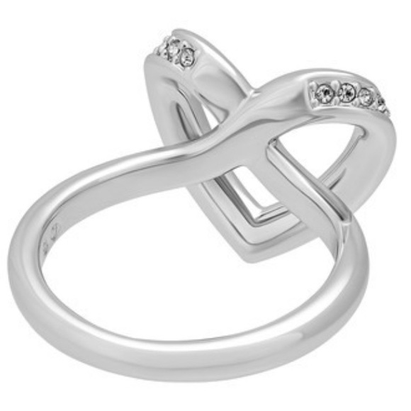 Woman’s Swarovski ’Cupidon’ Rhodium Ring Size M 55 - Picture 2 of 5
